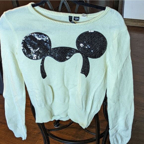 H&M x Disney Sequin Mickey Ears Sweater  - Size 8 - Picture 2 of 4